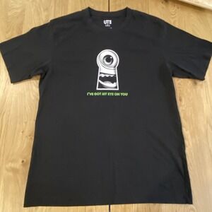 Uniqlo X Pixar Monsters Inc Mike T-shirt Black Medium Short sleeve
